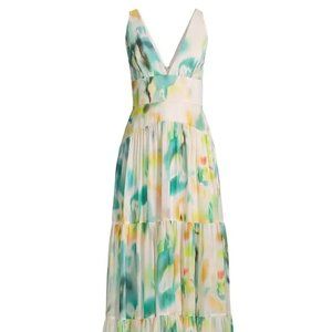 Liv Foster Chiffon Floral Tiered Gown, Size 2
